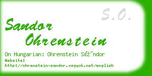 sandor ohrenstein business card